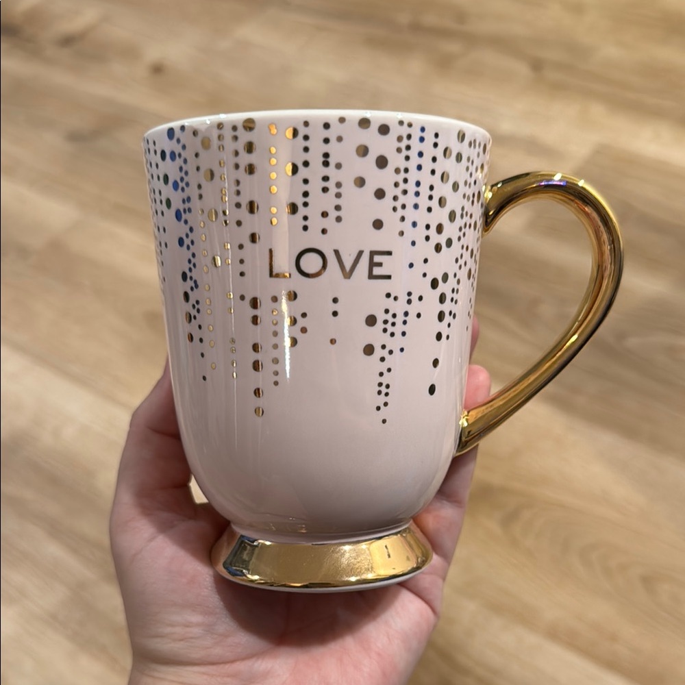 Gold and Blush Mug with Love Design 40|A2